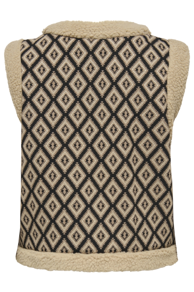 ONLJESSIE AZTEC TEDDY WAISTCOAT CS 15323165 Pumice Stone/AZTEC TANN